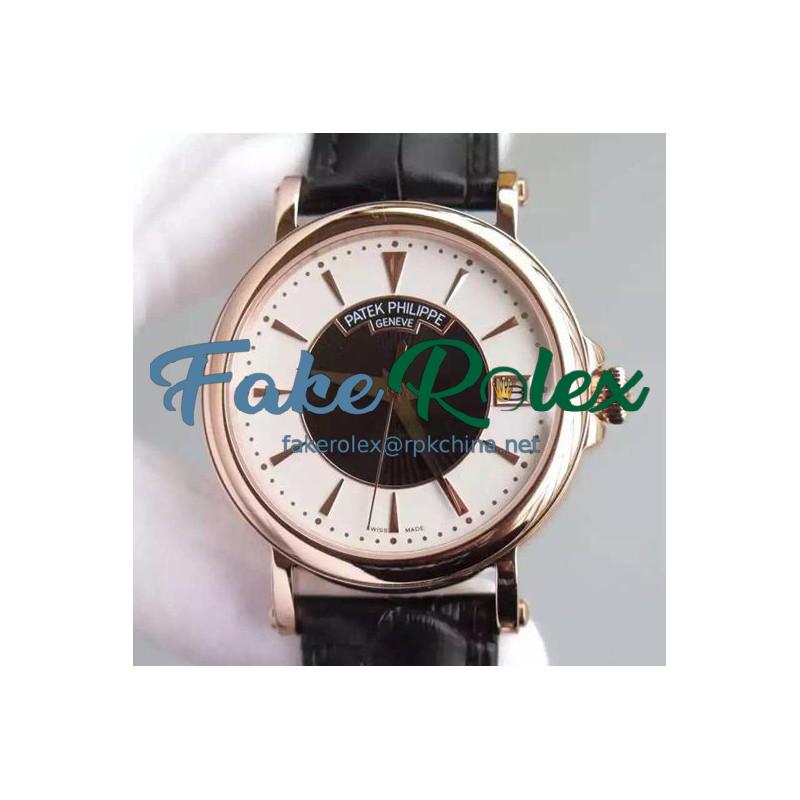 Replica Patek Philippe Calatrava 5153 Rose Gold White & Black Dial Swiss 324SC