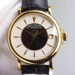 Replica Patek Philippe Calatrava 5153 Yellow Gold White & Black Dial Swiss 324SC