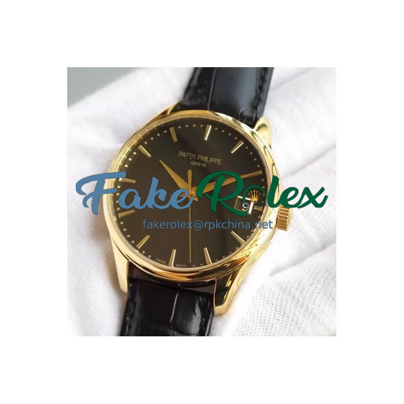 Replica Patek Philippe Calatrava 5227 Yellow Gold Black Dial Swiss 324SC