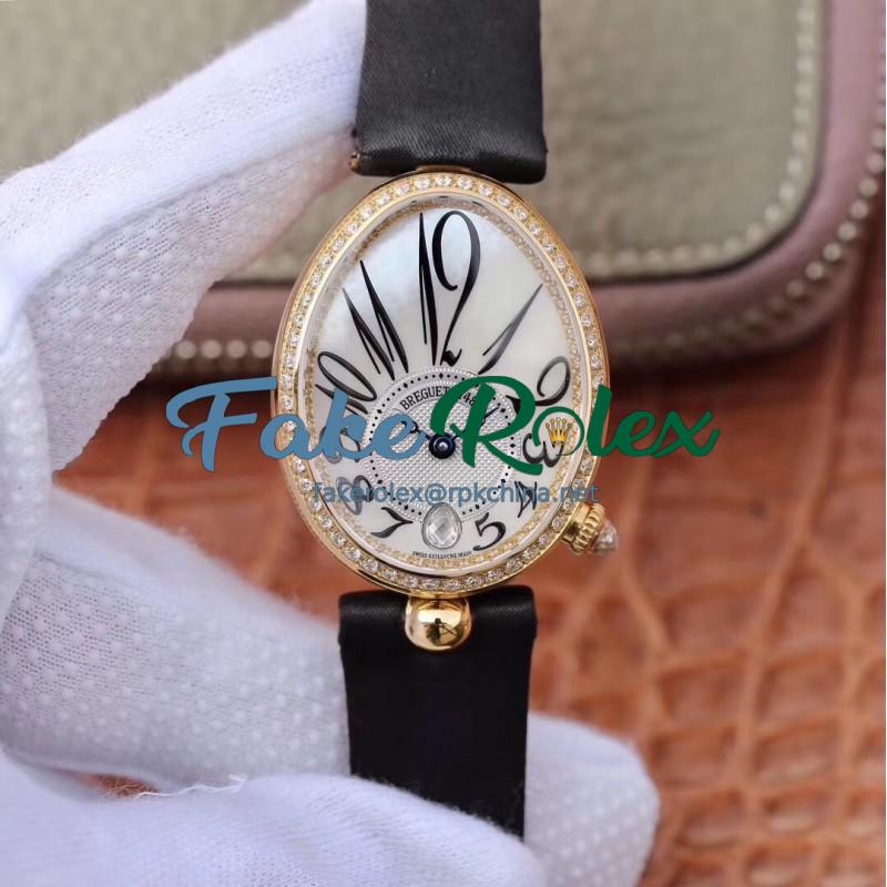 Replica Breguet Reine de Naples 8918BA/58/964/D00D ZF Yellow Gold & Diamonds Mother Of Pearl Dial Swiss Caliber 537/3