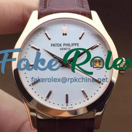 Replica Patek Philippe Calatrava 5296 Rose Gold White Dial Swiss 324SC