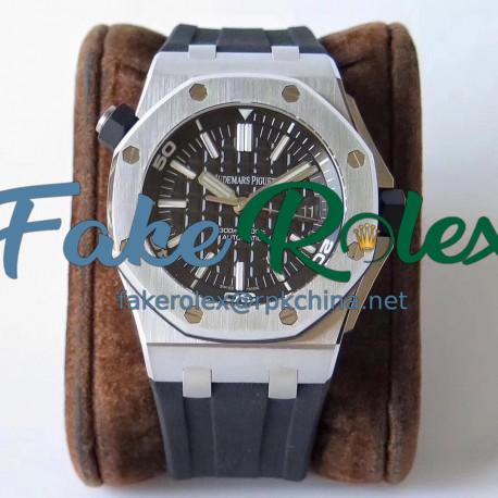 Replica Audemars Piguet Royal Oak Offshore Diver 15710ST.OO.A002CA.01 JF V9 Stainless Steel Black Dial Swiss 3120