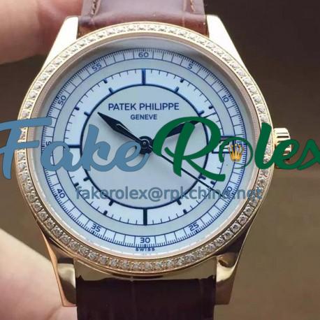 Replica Patek Philippe Calatrava 5296 Rose Gold Diamonds Bezel Swiss 324SC