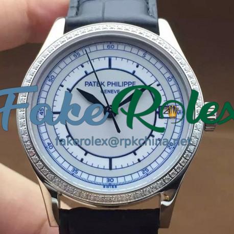 Replica Patek Philippe Calatrava 5296 Stainless Steel Diamonds Bezel Swiss 324SC