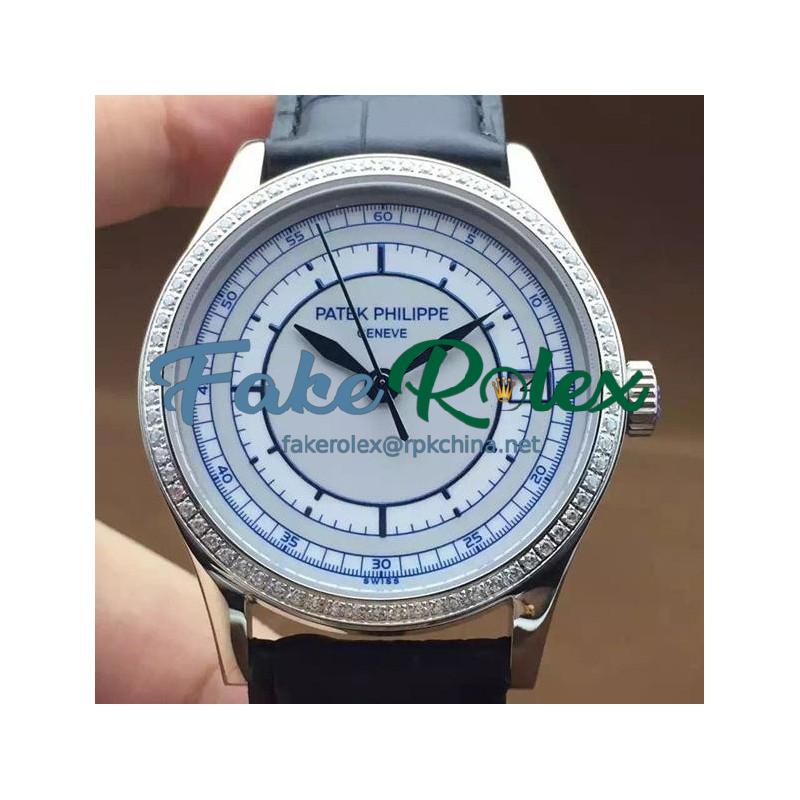 Replica Patek Philippe Calatrava 5296 Stainless Steel Diamonds Bezel Swiss 324SC