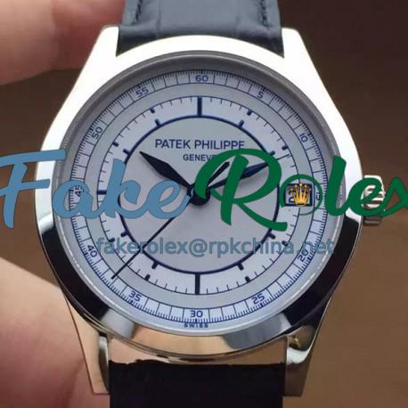 Replica Patek Philippe Calatrava 5296 Stainless Steel White & Blue Dial Swiss 324SC