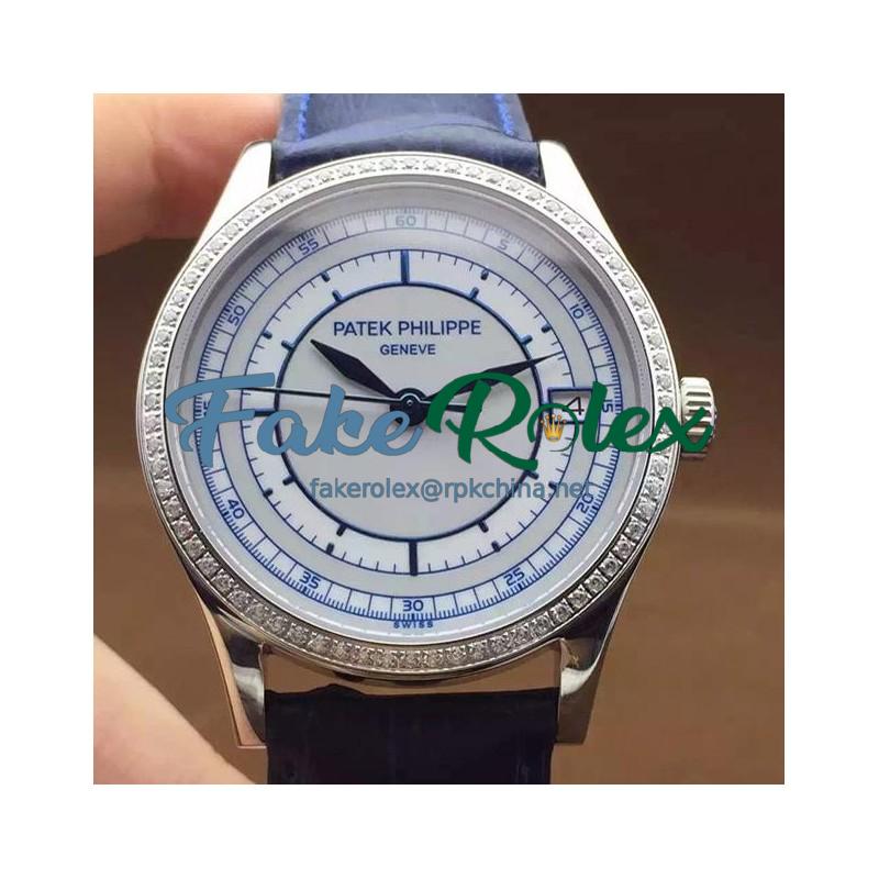 Replica Patek Philippe Calatrava 5296 Stainless Steel Diamonds Bezel Swiss 324SC