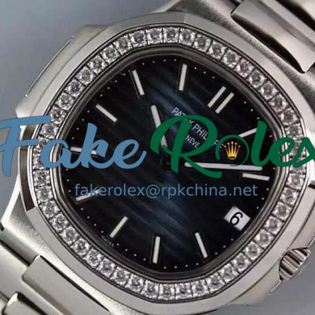 Replica Patek Philippe Nautilus Jumbo 5711 Stainless Steel Diamonds Bezel Swiss 2824