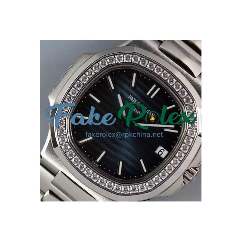 Replica Patek Philippe Nautilus Jumbo 5711 Stainless Steel Diamonds Bezel Swiss 2824