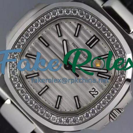 Replica Patek Philippe Nautilus Jumbo 5711 Stainless Steel Diamonds Bezel Swiss 2824