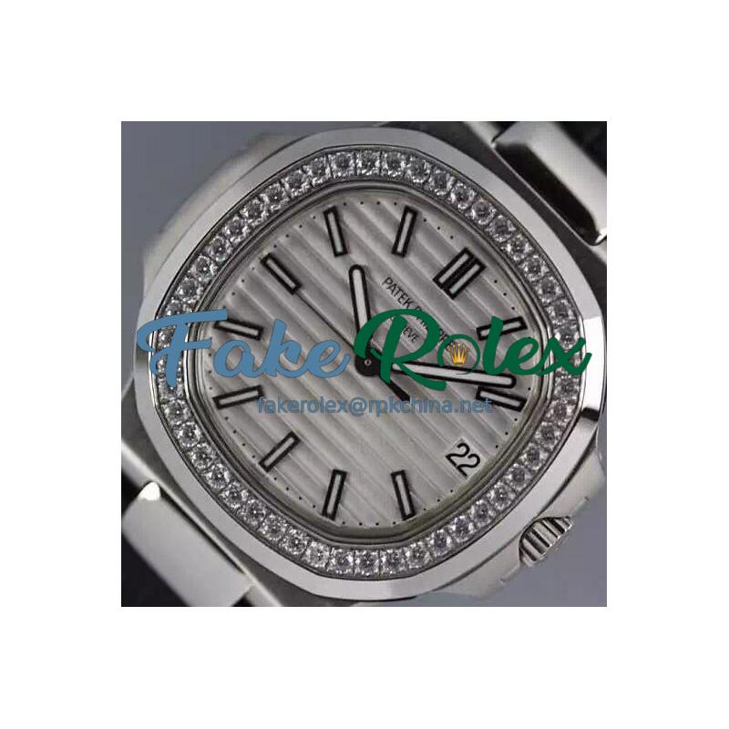 Replica Patek Philippe Nautilus Jumbo 5711 Stainless Steel Diamonds Bezel Swiss 2824