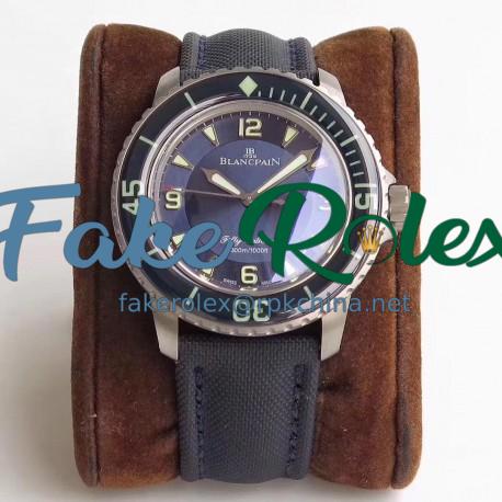 Replica Blancpain Fifty Fathoms 5015 12B40 O52 ZF Titanium Blue Dial Swiss 1315