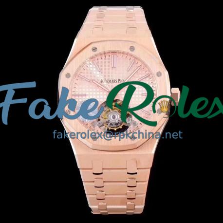 Replica Audemars Piguet Royal Oak Tourbillon Extra Thin 26522 JF Rose Gold Rose Gold Dial Swiss Tourbillon