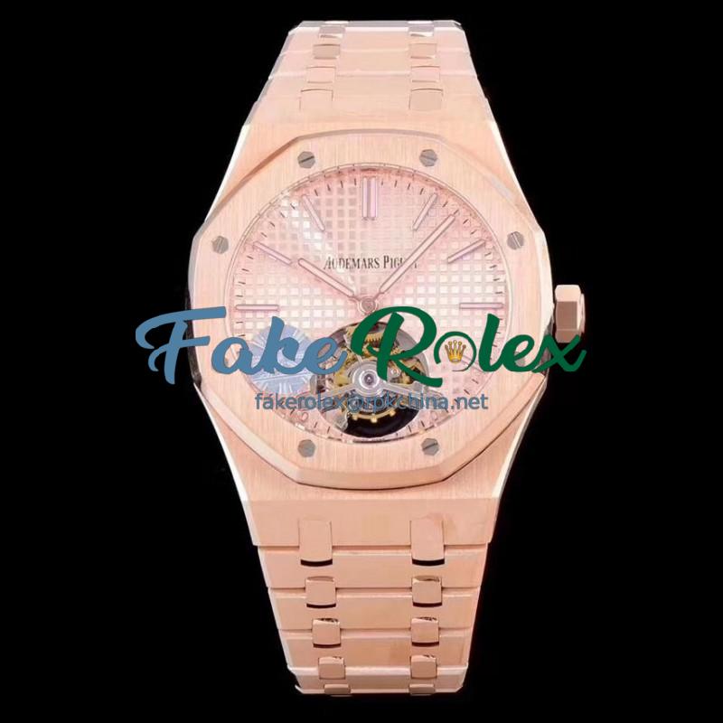 Replica Audemars Piguet Royal Oak Tourbillon Extra Thin 26522 JF Rose Gold Rose Gold Dial Swiss Tourbillon