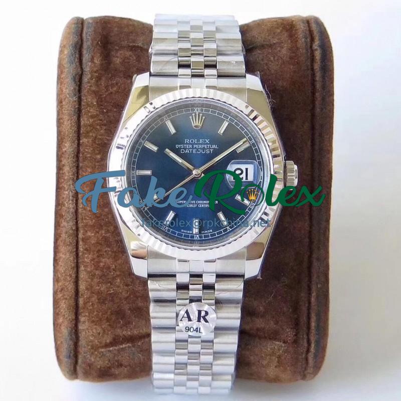 Replica Rolex Datejust 36MM 116234 AR V2 Stainless Steel 904L Blue Dial Swiss 3135