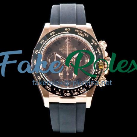 Replica Rolex Daytona Cosmograph 116515LN AR V2 Rose Gold Plated Stainless Steel 904L Chocolate Dial Swiss 4130 Run 6@SEC