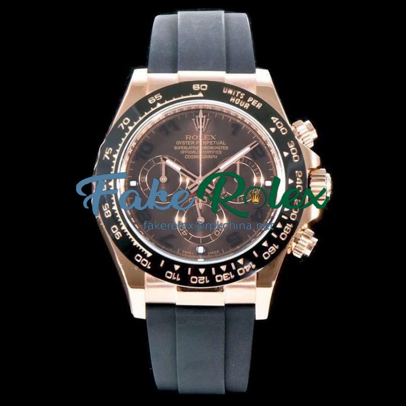 Replica Rolex Daytona Cosmograph 116515LN AR V2 Rose Gold Plated Stainless Steel 904L Chocolate Dial Swiss 4130 Run 6@SEC