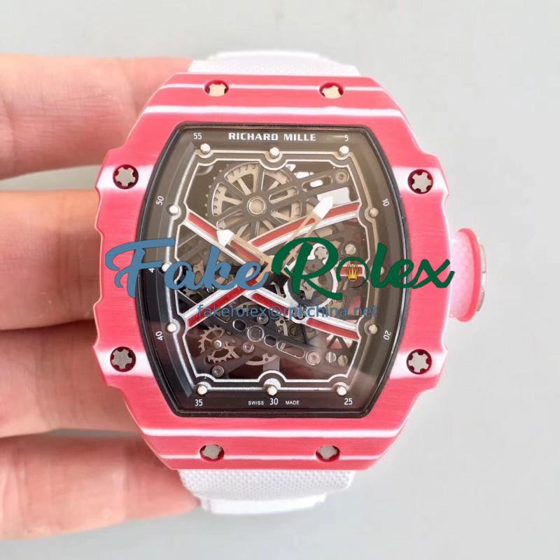 Replica Richard Mille RM67-02 High Jump Mutaz Essa Barshim RM Red Forged Carbon Black Skeleton Dial M9015