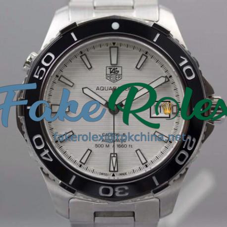 Replica Tag Heuer Aquaracer Calibre 5 SS 1:1 White Dial on SS Bracelet A2824