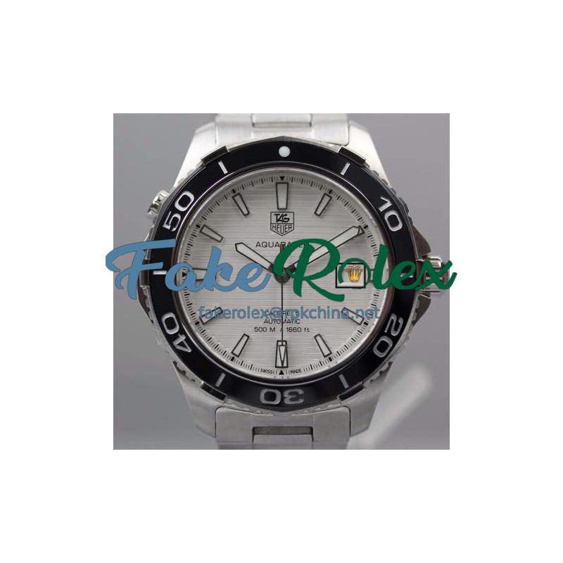 Replica Tag Heuer Aquaracer Calibre 5 SS 1:1 White Dial on SS Bracelet A2824