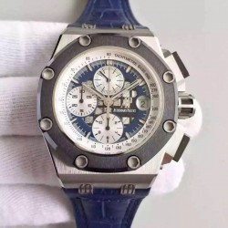 Replica Audemars Piguet Royal Oak Offshore Rubens Barrichello II 26078PO.OO.D018CR.01 JF V2 Stainless Steel Blue Dial Swiss 3126