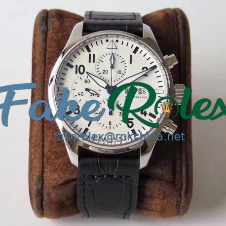 Replica IWC Pilot Chronograph Edition 150 Years 377725 ZF Stainless Steel White Dial Swiss 7750