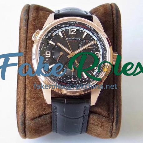 Replica Jaeger-LeCoultre Polaris Geographic WT TWA Rose Gold Black Dial Swiss Caliber 936A/1