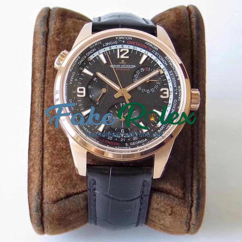 Replica Jaeger-LeCoultre Polaris Geographic WT TWA Rose Gold Black Dial Swiss Caliber 936A/1