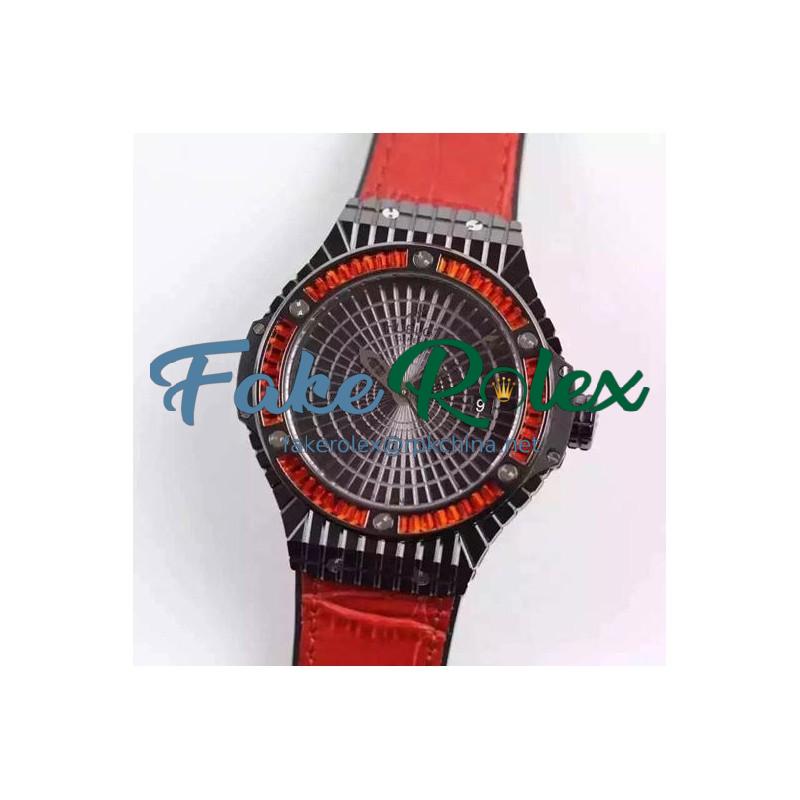 Replica Hublot Big Bang Tutti Frutti Caviar Black Ceramic Black Dial Swiss 2824-2