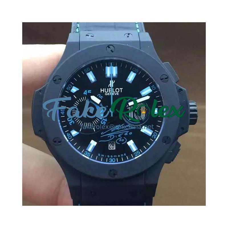 Replica Hublot Big Bang Maradona Black Ceramic Black Dial Swiss HUB4100