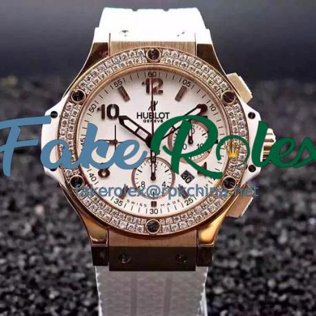 Replica Hublot Big Bang Rose Gold Diamonds Bezel Swiss 7750