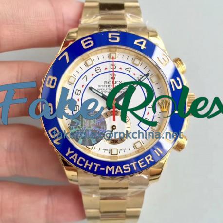 Replica Rolex Yacht-Master II 116688 JF Yellow Gold White Dial Swiss 7750