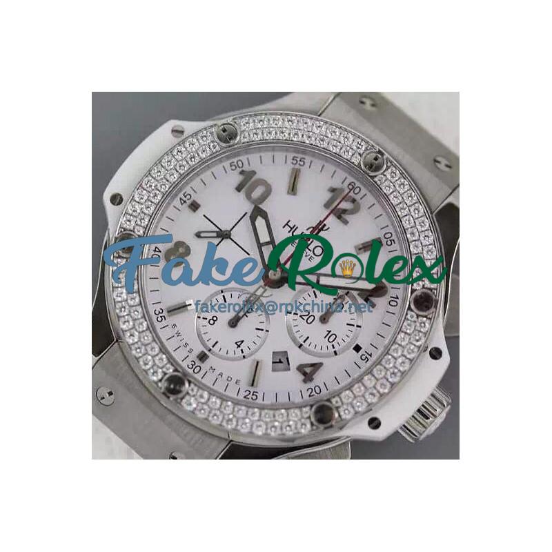 Replica Hublot Big Bang Stainless Steel Diamonds Bezel Swiss 7750