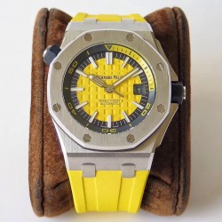 Replica Audemars Piguet Royal Oak Offshore Diver 15710ST.OO.A051CA.01 JF V8 Stainless Steel Yellow Dial Swiss 3120