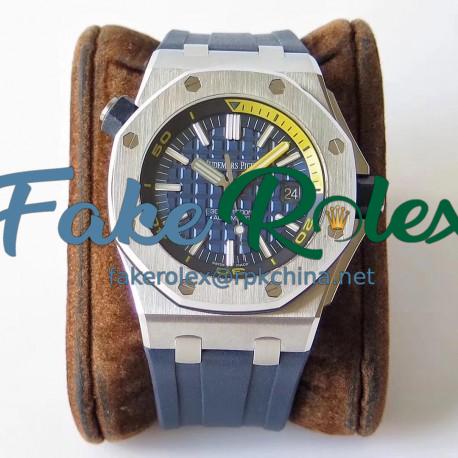 Replica Audemars Piguet Royal Oak Offshore Diver 15710ST.OO.A027CA.01 JF V8 Stainless Steel Blue Dial Swiss 3120