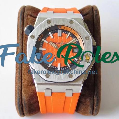 Replica Audemars Piguet Royal Oak Offshore Diver 15710ST.OO.A070CA.01 JF V8 Stainless Steel Orange Dial Swiss 3120