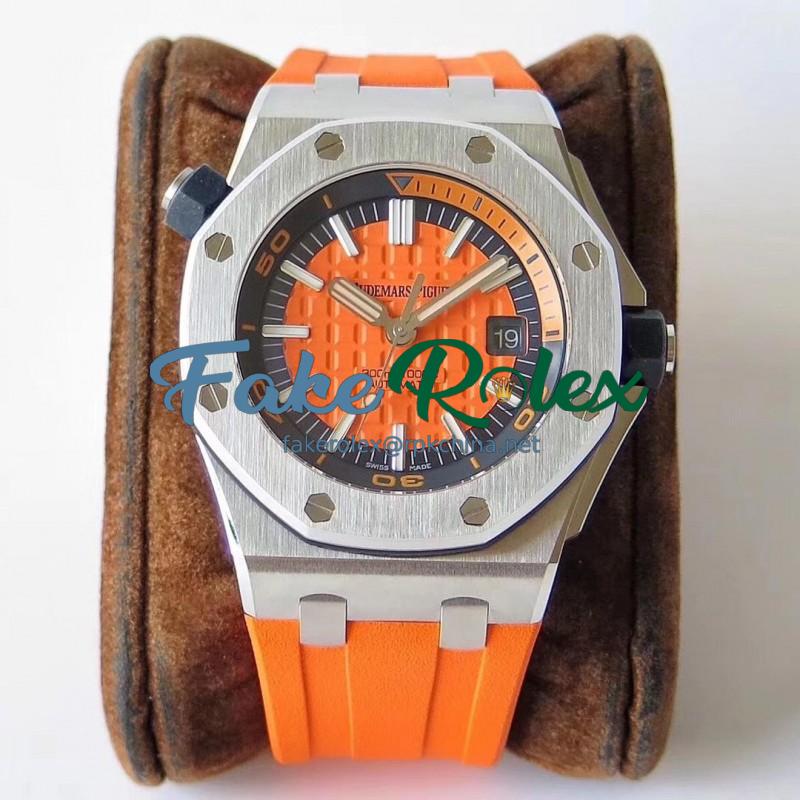 Replica Audemars Piguet Royal Oak Offshore Diver 15710ST.OO.A070CA.01 JF V8 Stainless Steel Orange Dial Swiss 3120