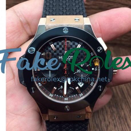 Replica Hublot Big Bang Rose Gold Ceramic Bezel Swiss HUB4100