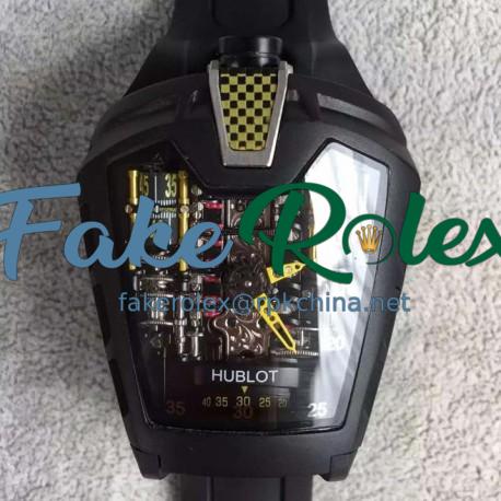 Replica Hublot LaFerrari MP-05 Black PVD Yellow & Skeleton Dial Swiss 2824