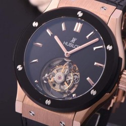 Replica Hublot Classic Fusion Tourbillon Rose Gold Black Dial Swiss Tourbillon