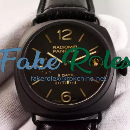 Replica Panerai Radiomir 8 Days PAM 384 Black Ceramic Black Dial Swiss P2002