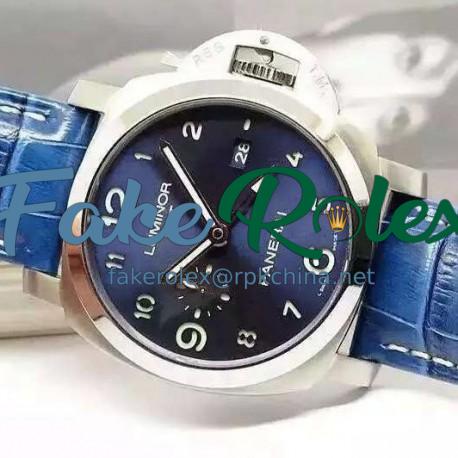 Replica Panerai Luminor GMT PAM 437 Stainless Steel Blue Dial Swiss P9100