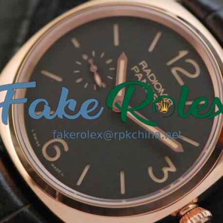 Replica Panerai Radiomir PAM 439 Rose Gold Black Dial Swiss P999