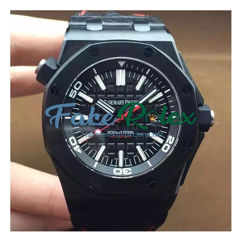 Replica Audemars Piguet Royal Oak Offshore Diver Ember Limited Edition Black Ceramic Black Dial Swiss 3120