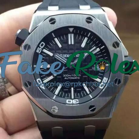 Replica Audemars Piguet Royal Oak Offshore Diver 15710 Stainless Steel Black Dial Swiss 3120