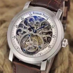 Replica Audemars Piguet Jules Audemars Tourbillon Stainless Steel Skeleton & White Dial Swiss Tourbillon