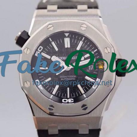 Replica Audemars Piguet Royal Oak Offshore Diver 15710 Stainless Steel Black Dial Swiss 2824