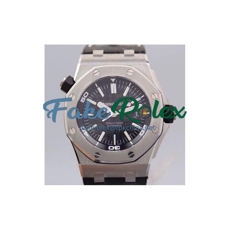 Replica Audemars Piguet Royal Oak Offshore Diver 15710 Stainless Steel Black Dial Swiss 2824