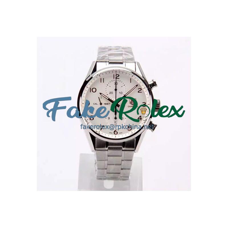 Replica Tag Heuer Carrera Calibre 1887 Stainless Steel White Dial Swiss 1887