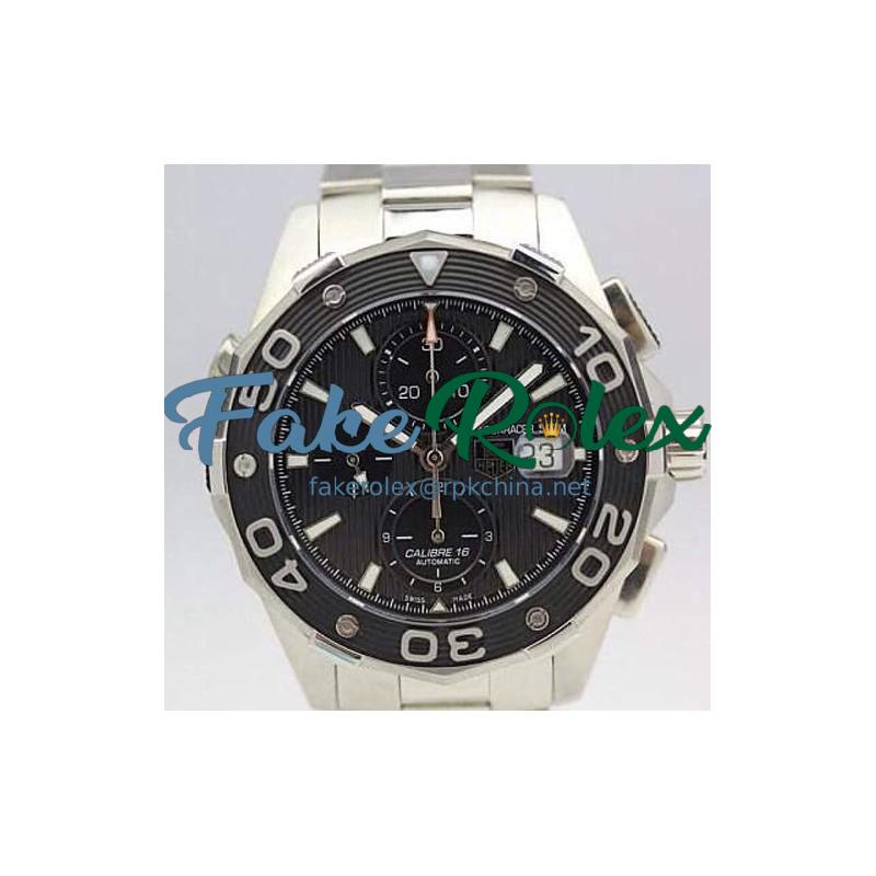 Replica Tag Heuer Aquaracer Chronograph 500M Calibre 16 Stainless Steel Black Dial Swiss Calibre 16